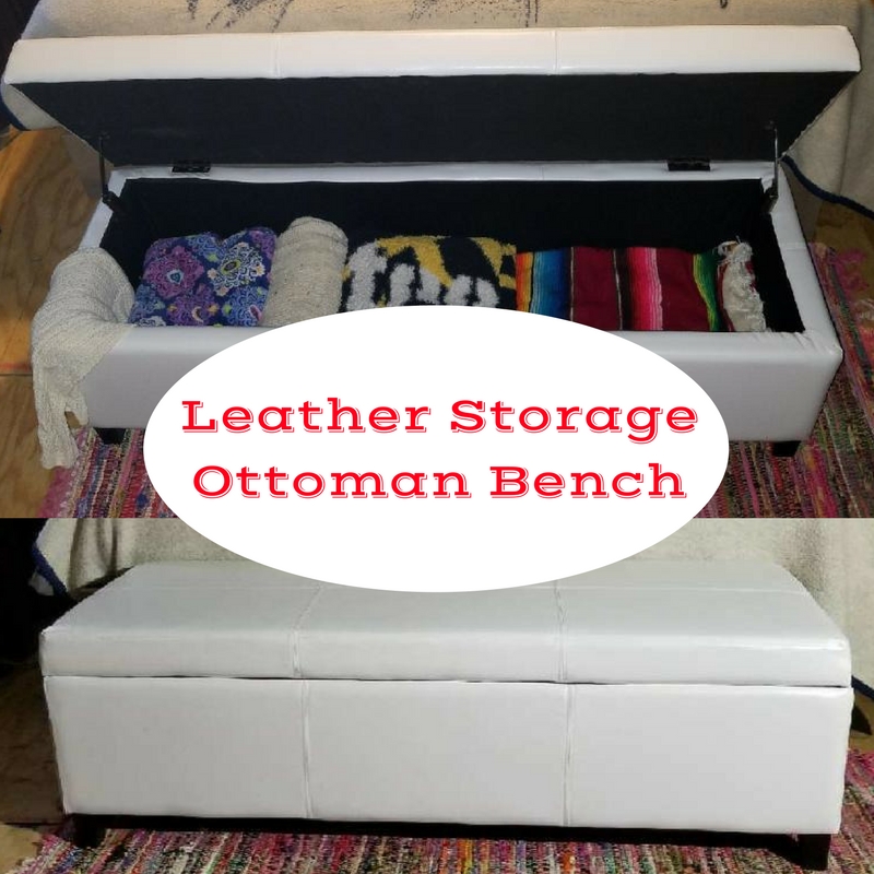Leather Storage Ottoman Bench