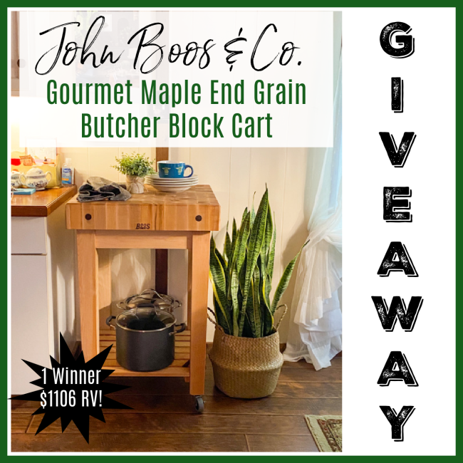John Boos & Co. Gourmet Maple End Grain Butcher Block Cart #Giveaway