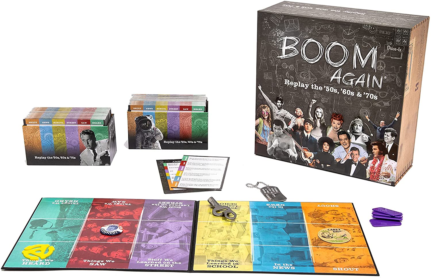 Boom Again Board Game - Boomer Trivia Game About The '50s, '60s and '70s