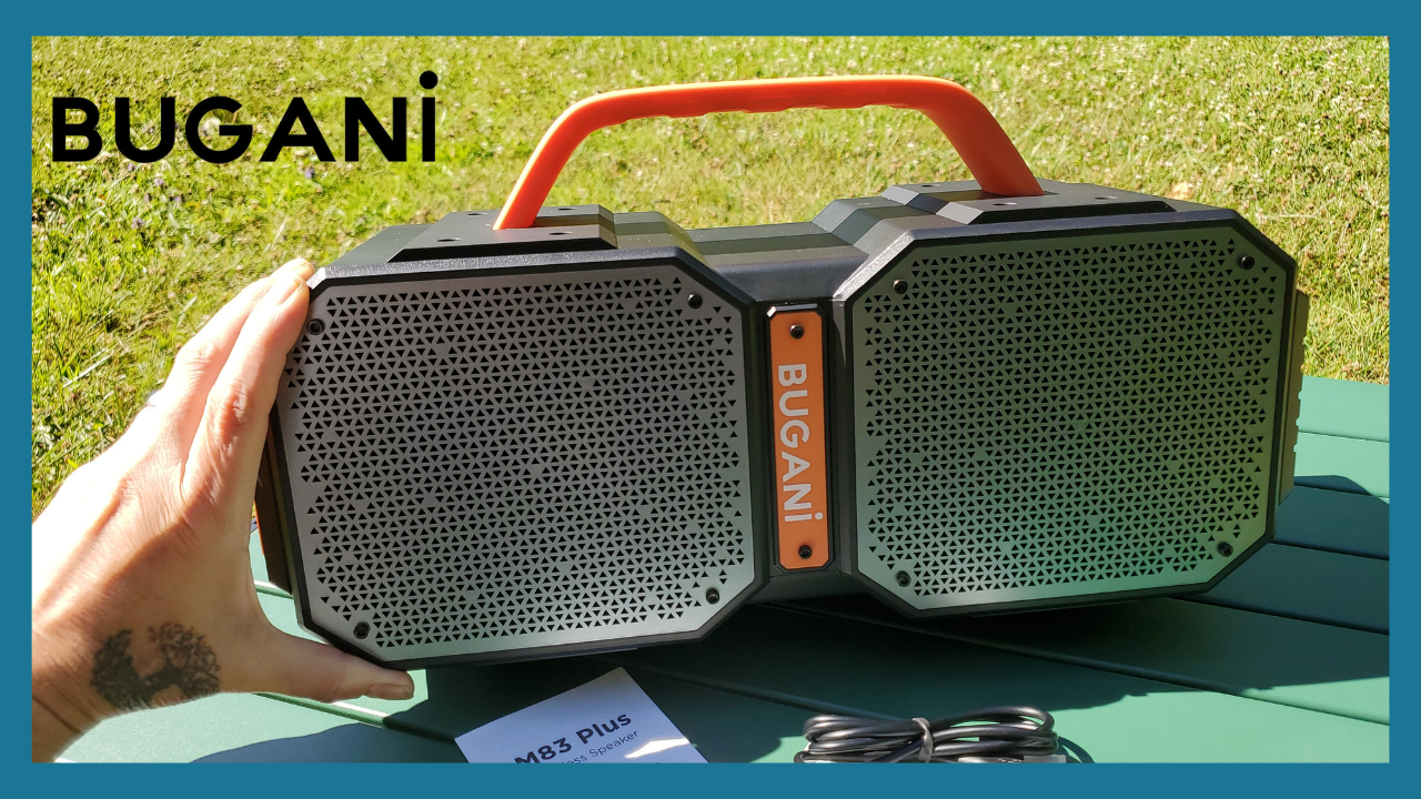 BUGANI M83 Orange Trim Large Wireless Portable Bluetooth Boombox Speaker