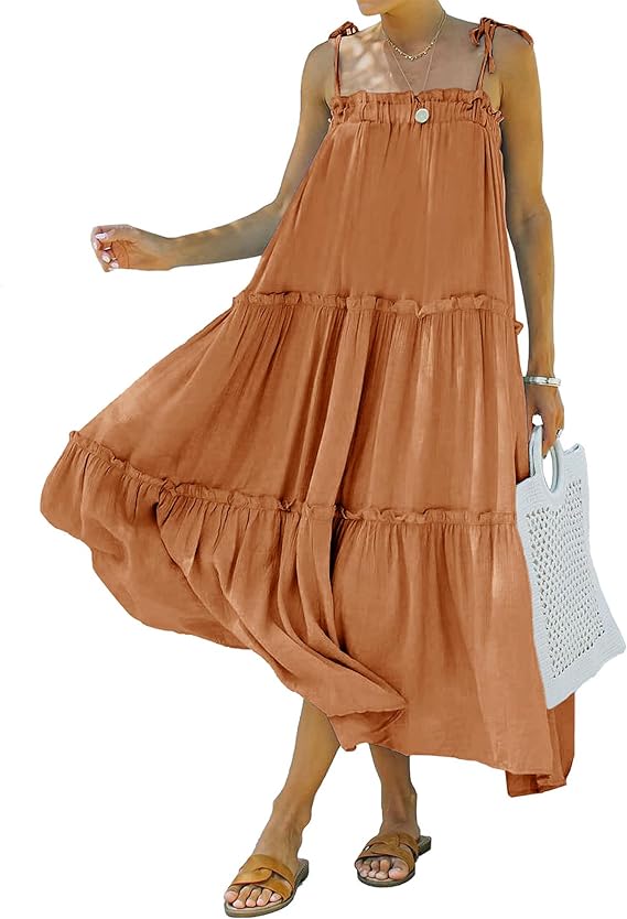 Women Summer Casual Flowy Maxi Dresses